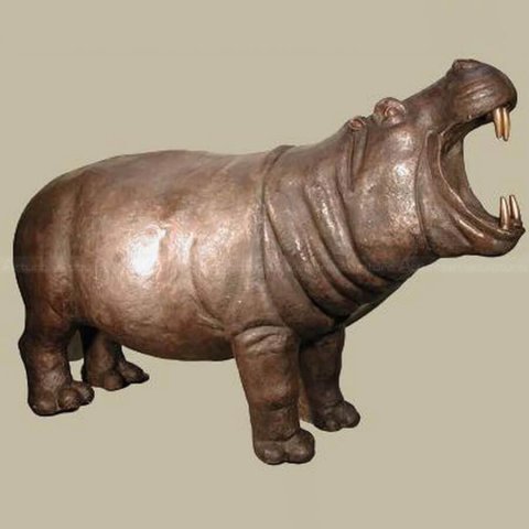 Bronze Hippo Statue