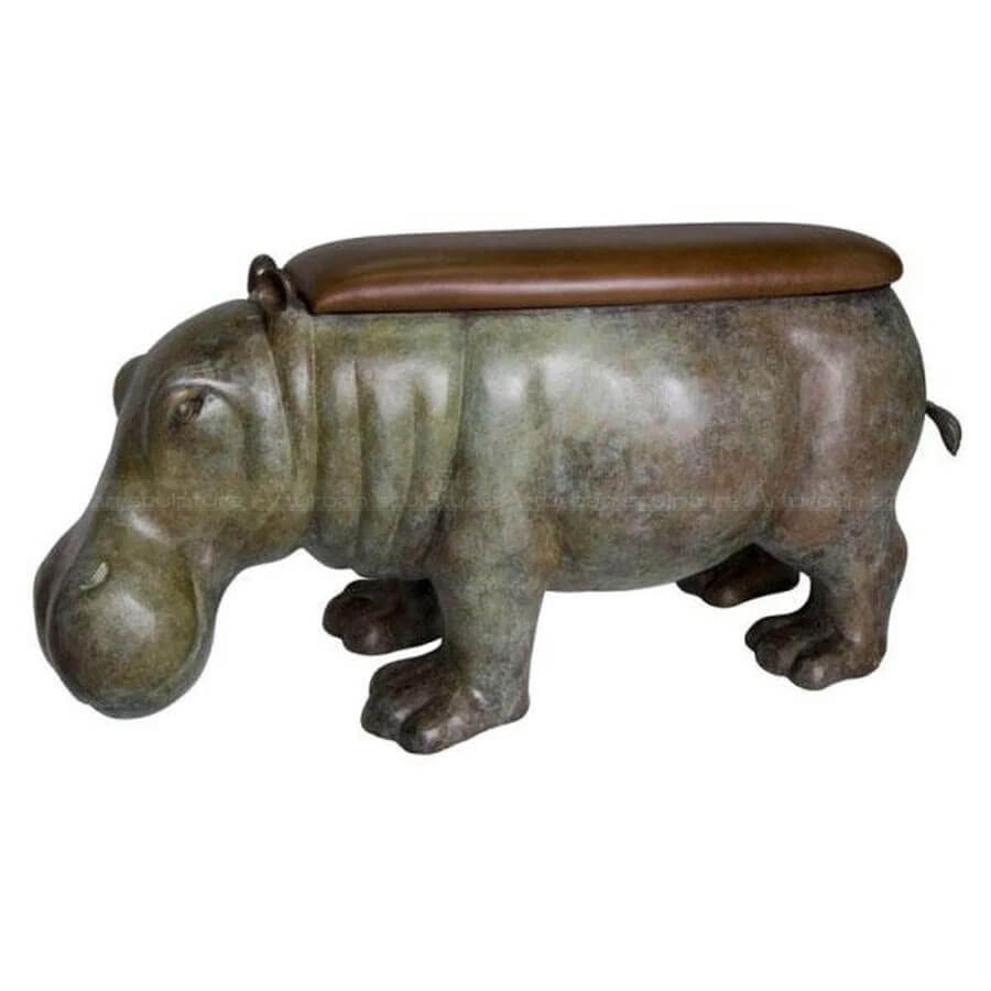 Bronze Hippo Statue