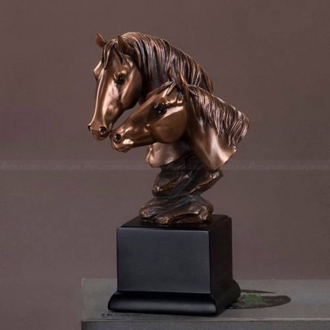 two horse head sculpture