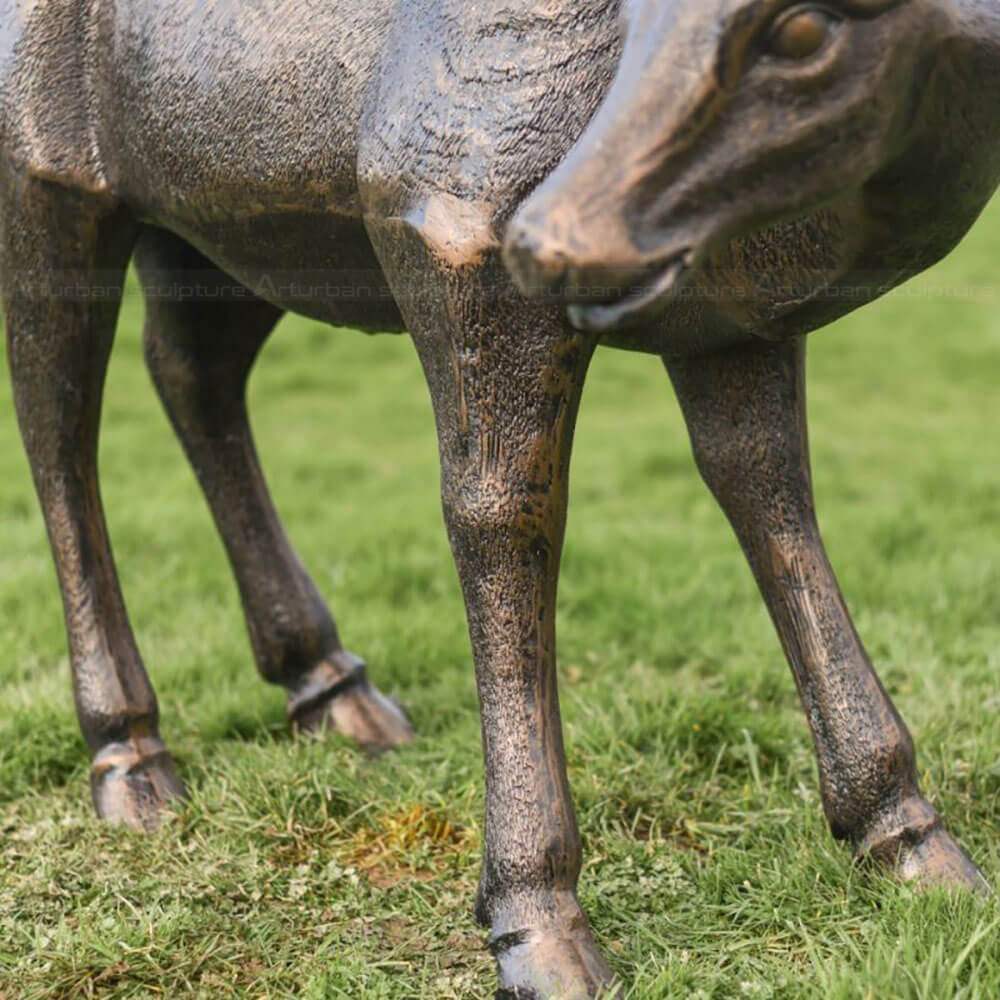 Bronze Deer Yard Statue