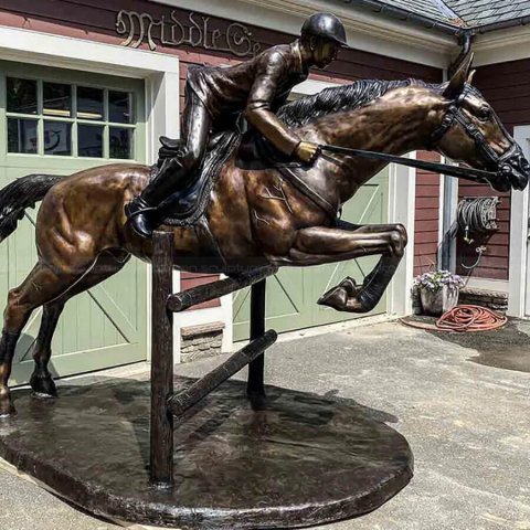 Bronze Horse and Jockey Sculpture