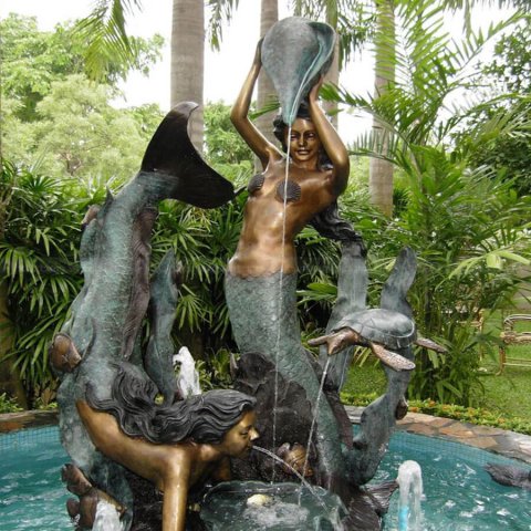 Bronze Mermaid Water Fountain