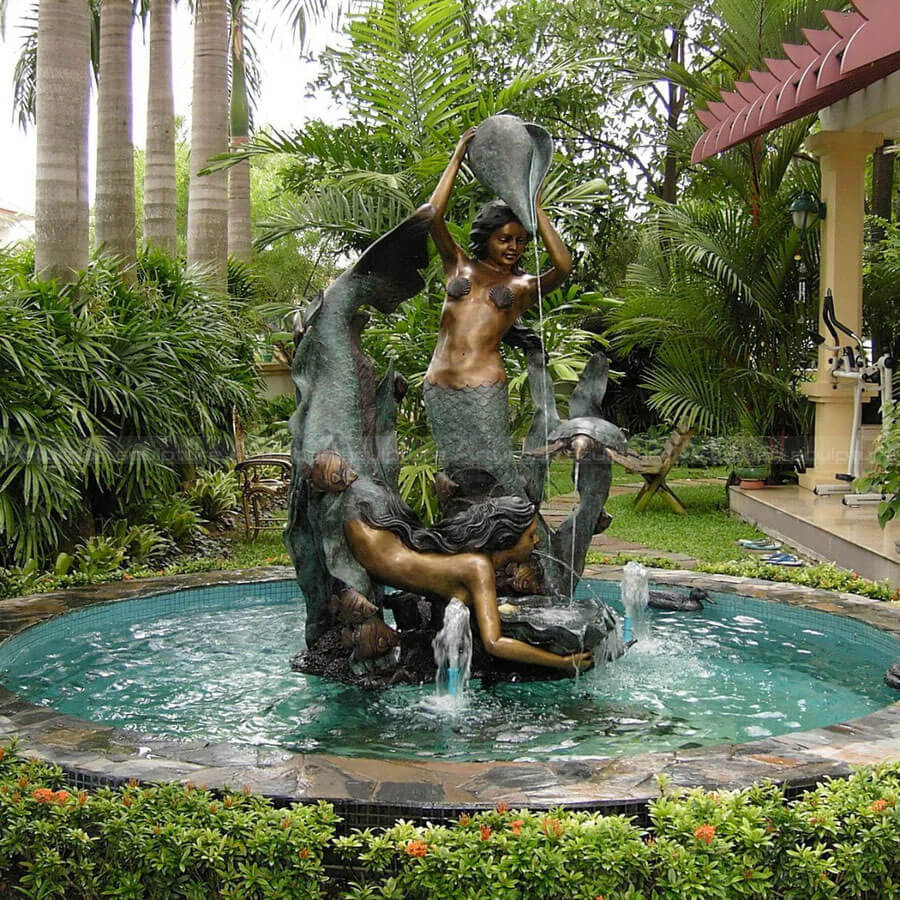 Bronze Mermaid Water Fountain