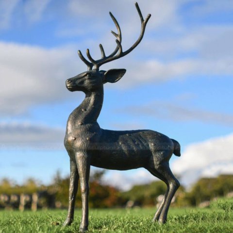 Cast Iron Stag Statue