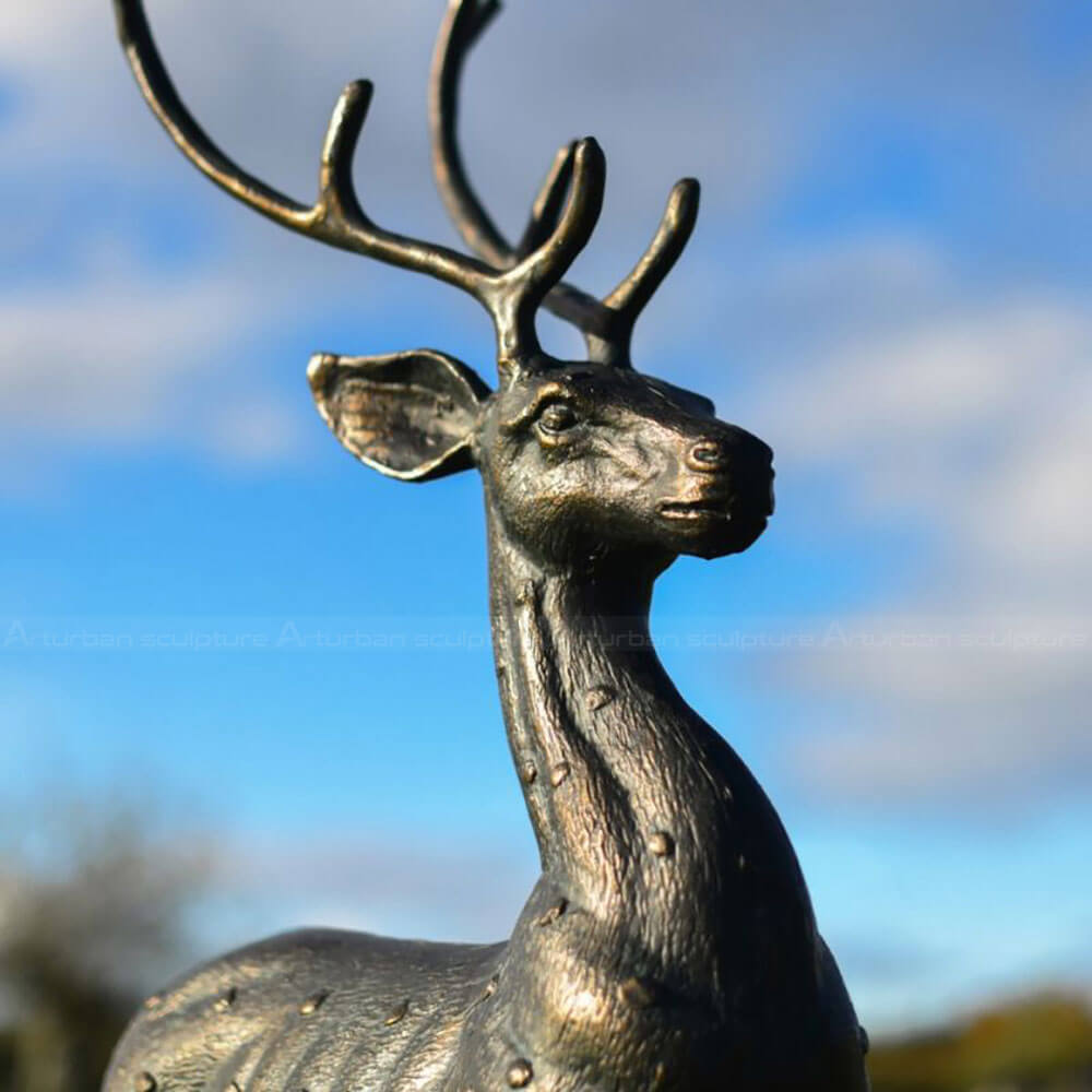 Cast Iron Stag Statue