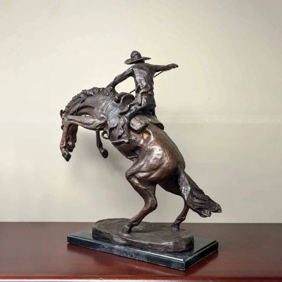 Cowboy On Bucking Horse Statue