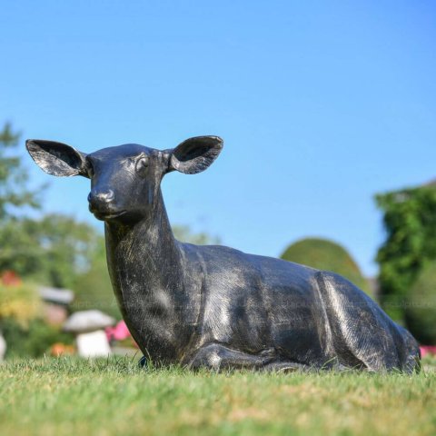 Laying Down Deer Statue