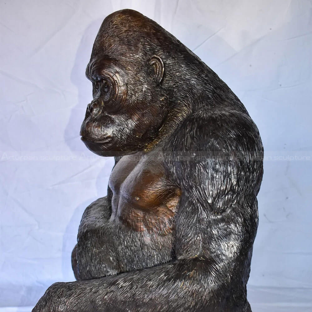 Life Size Sitting Gorilla Statue