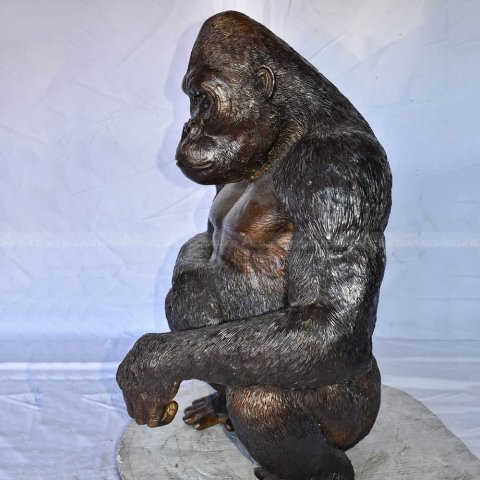 Life Size Sitting Gorilla Statue