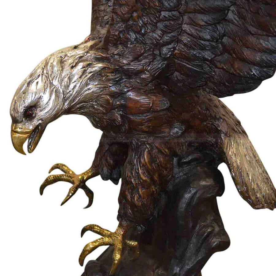 Metal Flying Eagle Sculpture