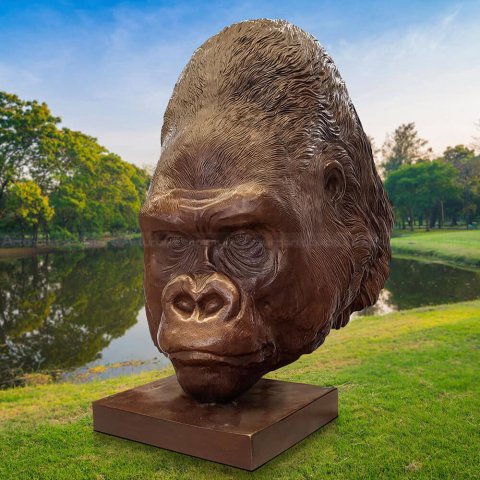 gorilla face sculpture