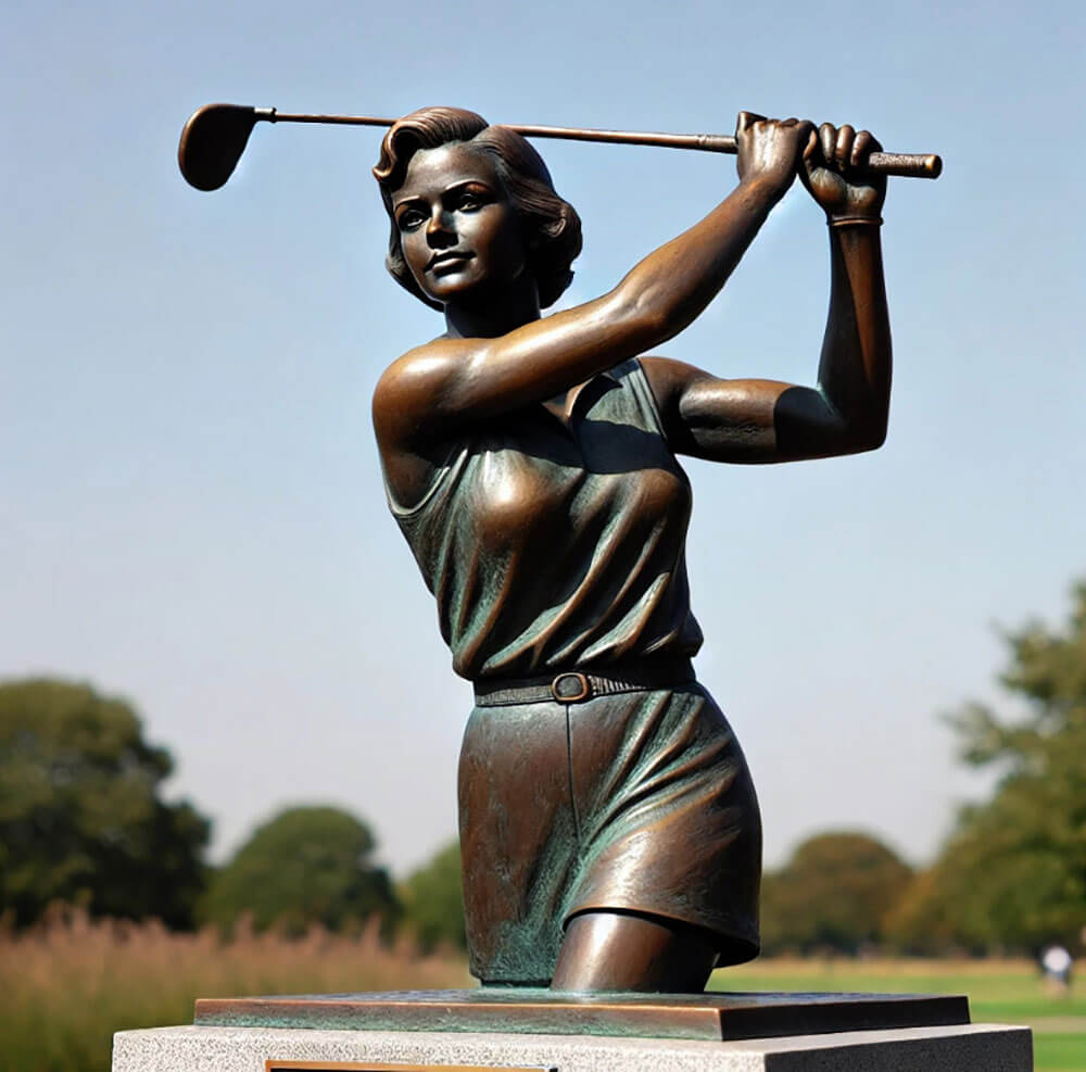 Female golfer statue