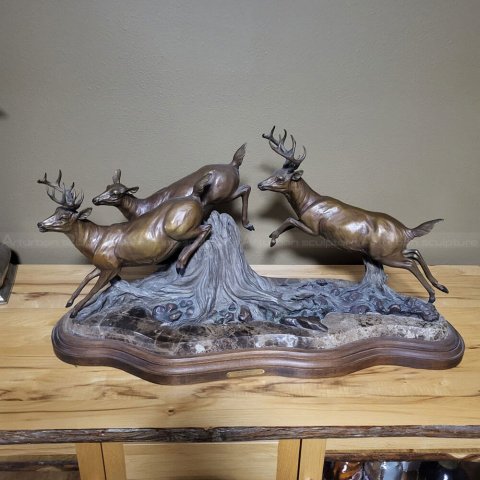 Bronze Deer Figurines