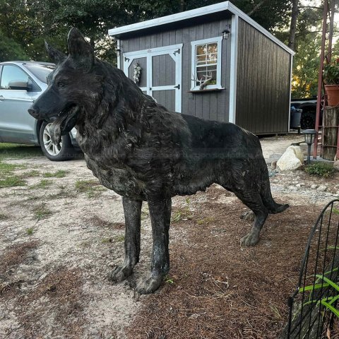 German Shepherd Yard Statue