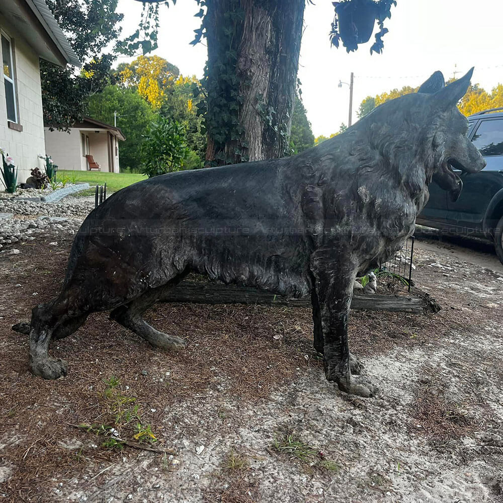 German Shepherd Yard Statue