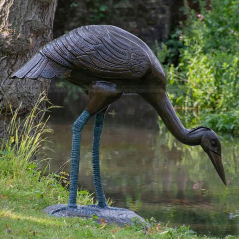 Heron Bronze Garden Sculpture