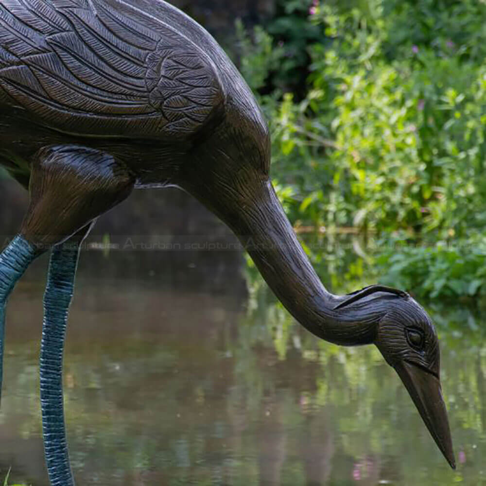 Heron Bronze Garden Sculpture