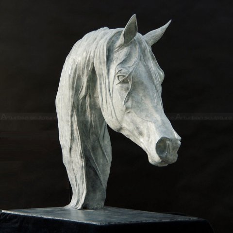 White Horse Head Sculpture